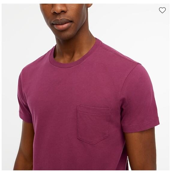 NWT J. Crew Men's Crushed Beet Red Slim Washed Jersey Pocket Tee - SIZE XL - Picture 5 of 10